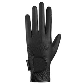 AF EQUESTRIAN Synthetic Leather Equestrian Ladies Horse Riding Gloves Black Women's Pony Riding Gloves Black (Small)