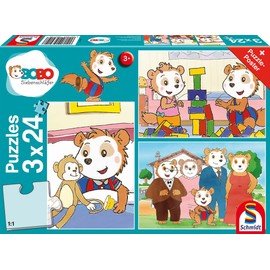 Schmidt 56414 Bobo Siebenschläfer Children's Puzzle, 3 x 24 Pieces