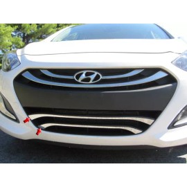 Trims Express fit:2013-2015 Elantra Stainless Lower Overlay Grille Insert Cover StickOn 2Pc