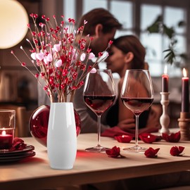 N&T NIETING 6 Branches Artificial Flowers Berry Twig Stem, Valentines Day Decorations, Heart Shaped Berry Picks Fake Flowers Bulk Valentine's Day Gifts Anniversary Wedding Home Decor(Mix)