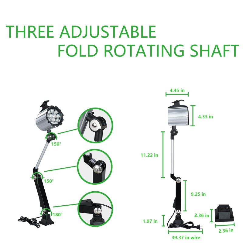 Xapolu LED Machine Work Light with 22In Alloy Arm, 12W