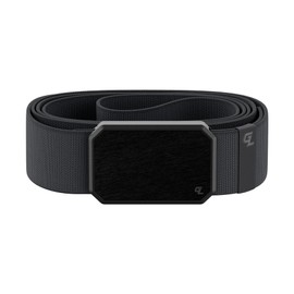 Groove Life Groove Belt Black/Stone - Men's Stretch Nylon Belt with Magnetic Aluminum Buckle, Lifetime Coverage - XX-Large (51-60")