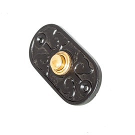Antikas - Bell in Black - Modern Doorbell Front Door Clamp Antique Fittings