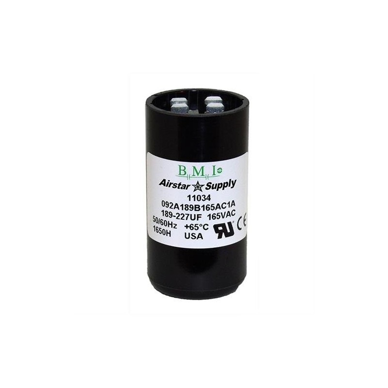 189-227 uF x 165 VAC - BMI/USA Start Capacitor #