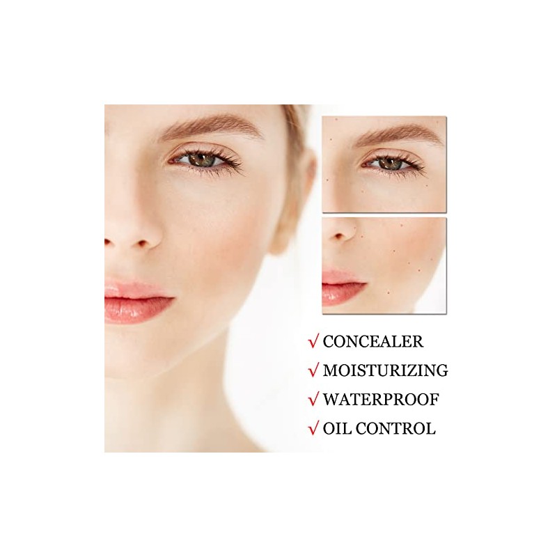Cahiuyoa Crema Cojín Forma Hongo Base Maquillaje Cobertura Total Larga