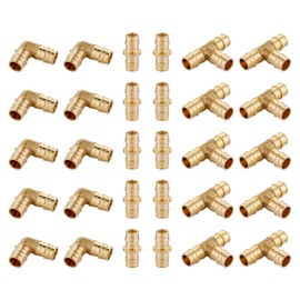 (Pack of 30) Efield 1/2 Inch Pex A Full Flow Expansion Fitting Bundles: Tee "T", Elbow and Coupling 10 Pieces each, F1960