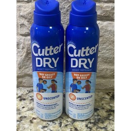 Cutter LOT OF 2 - Cutter DRY UNSCENTED Insect Repellent 4oz, Aerosol, deet