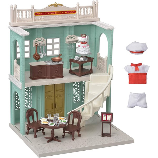 Calico Critters Town Series Delicious Restaurant, Fashion Dollhouse Playset, Furniture and Accessories Included