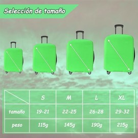 Funda de maleta viaje MITEGELO, Funda de equipaje verde muy elástica y resistente a los arañazos., adecuada para maleta de viaje de 19 a 21 pulgadas.(