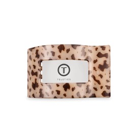 TELETIES - Medium Flat Rectangle Clip - For Medium-Thick Hair - For Lounging, Travel, Yoga, & More - Strong Grip, Bendable Teeth, Comfortable Lay-Back Design - All Hair Textures - Blonde Tortoise