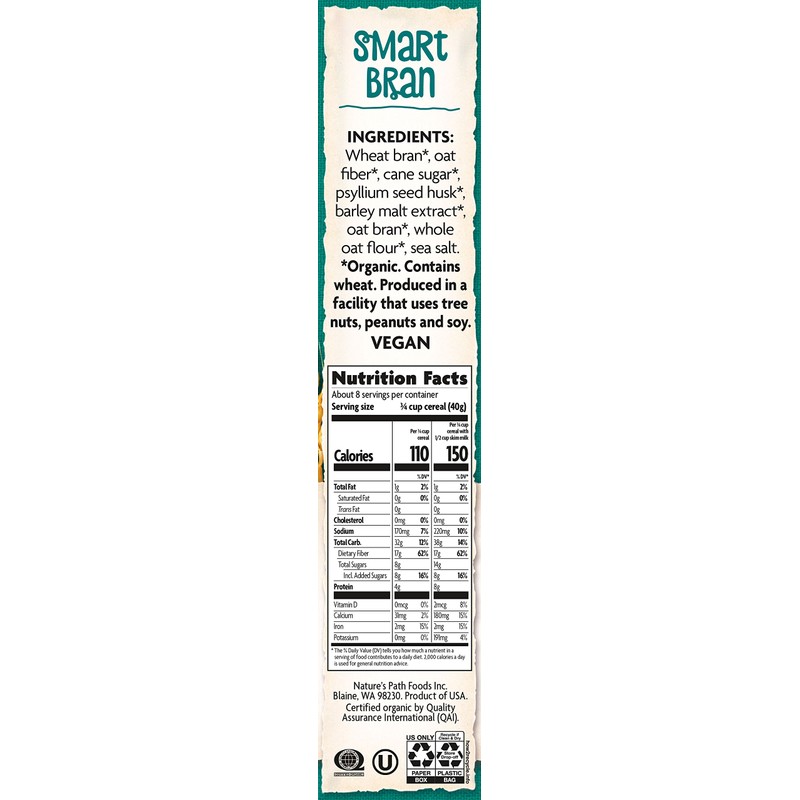 Nature's Path Organic Smart Bran Cereal, 10.60-Ounce Box