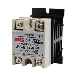 IIVVERR AC-AC Single Phase SSR Solid State Relay 40A 80-280VAC 90-480VAC w Heat Sink (Relé de estado sólido SSR monofásico AC-AC 40A 80-280VAC 90-480VAC w Disipador de calor