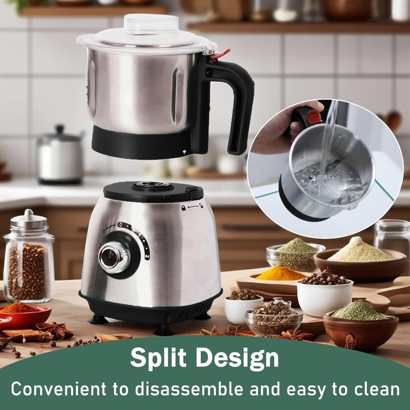 Electric Grinder for Kitchen - 500W Grain Mill with 3
