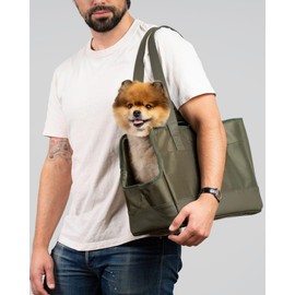 OSKAR&FRIENDS Pet Carrier Tote for Small Dogs & Cats – Vegan Leather Dog Purse with Breathable Mesh, Sherpa Bed & Safety Tether – Fits Pets Up to 20 lbs