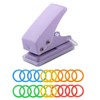 Morices Mini Purple Hole Punch with 20 Pcs Colorful Loose-Leaf