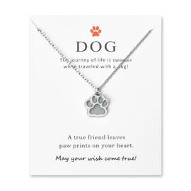 Siopue Dog Paw Print Necklace for Women Dog Lover Christmas Birthday Gifts for Girls Dog Owner Pet Memorial Gifts Dog Print Glow in the Dark Necklaces