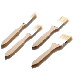Lares Pastry Brush / Kitchen Brush - Made of Beech Wood - Ideal for Greasing and Glazing - Set of 4 (1.2 cm + 2.5 cm + 3.5 cm + 5 cm Brush Width) - Made in Germany