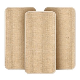 3-Piece Cat Scratching Mat Set, Robust and Durable, Cat Sisal Scratching Boards, 50 x 25 cm, Cat Scratching Board, Protect Your Sofa, Furniture, Carpet and Walls from Scratches (Wood Colour)