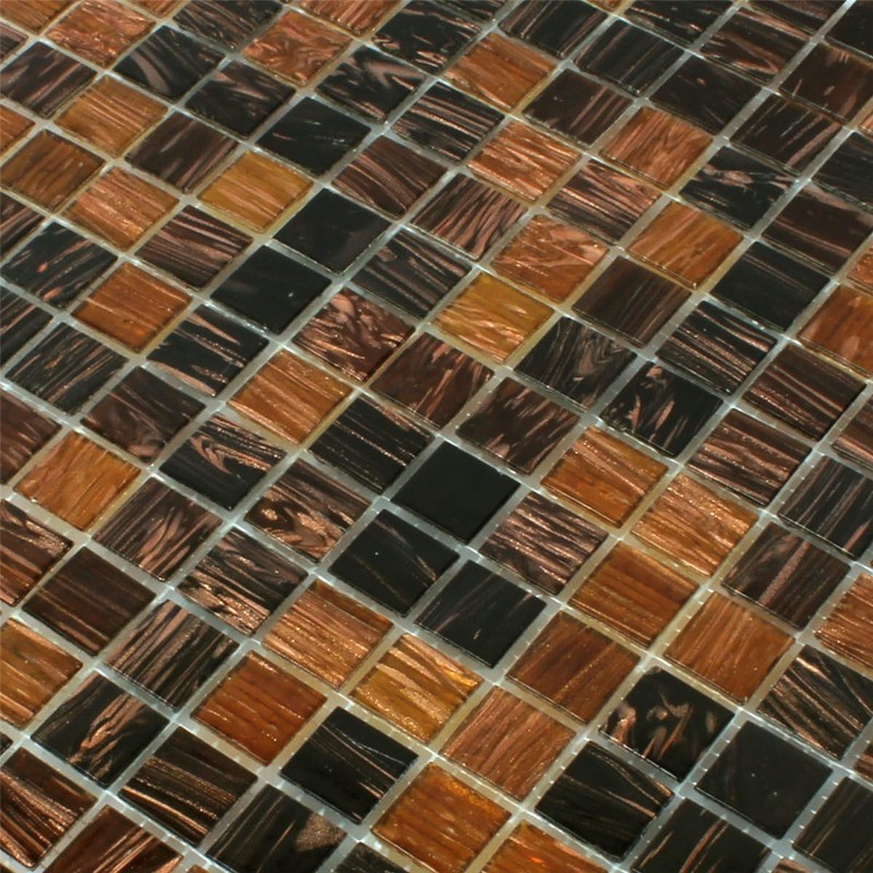 Goldstar Glass Mosaic Tiles Brown Mix