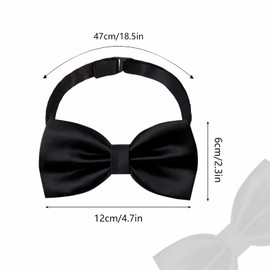 AONAT Adjustable Bowtie, Black Bow Tie for Men, Tux Bowtie Formal Classic Pre-Tied Bow Tie, Neck Bowtie Satin Bow Tie for Party Wedding