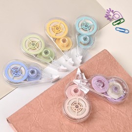 Temiary 6 Pcs Correction Tapes for Instant Corrections, Easy To Use White Smooth Pull Out Tape, Aesthetic Correction Tape for School Office (Macaron)