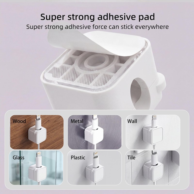 IFOCUTY 6 Pack Magnetic Cable Clips, Adhesive Cord Holder for
