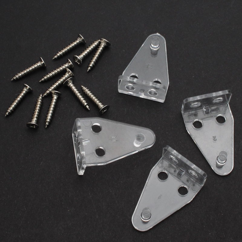 Murtenze 8 Pack Hold Down Brackets, Clear Plastic Blind Brackets