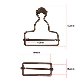 Trimming Shop 40mm Metal Dungaree Buckles with Rectangle Slider Fasteners for Braces, Hand Bags, Jackets, Kids Overalls, DIY Clothing, Pinafore Dresses, Gunmetal, 2pcs