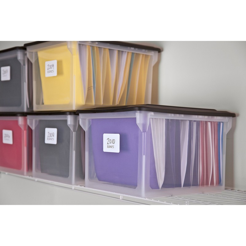 Sterilite File Box Clear Base with Black Lid