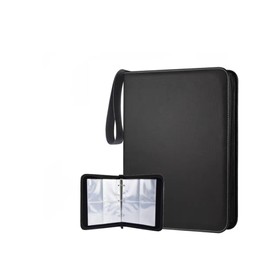 WESAPPINC Trading Card Binder for Games Cards Holder, 4 Pockets with 50 Removable Sleeves Fits 400 Cards Collector Book Album, Card Display Storage with Zipper Carrying Case for TCG (4POCKET BLACK)