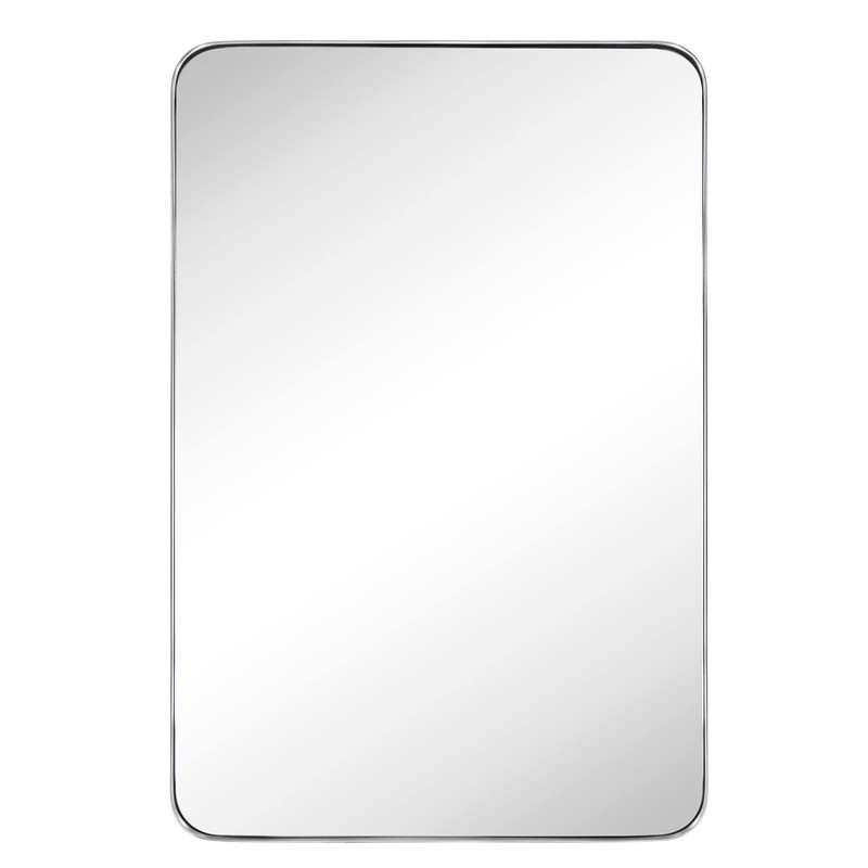 GRACTO 24x36'' Brushed Nickel Metal Framed Bathroom Mirror for Wall
