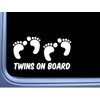 Twins On Board Decal L993 8" Baby Sticker Car Window