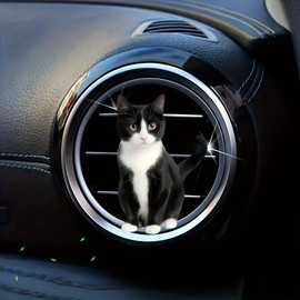 Adorable Cartoon Cat 2D Acrylic Car Air Vent Freshener - Cute Cat Design Solid Scent Diffuser for Car AC Vent, Decorative Aromatherapy Air Freshener for Cat Lovers