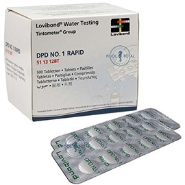 Lovibond DPD 1 Rapid 500 Tablets (50 Strips) by Pool Total, Brand Quality Tintometer, for Measuring Free Chlorine in the Pool, Spa and Swimming Pool