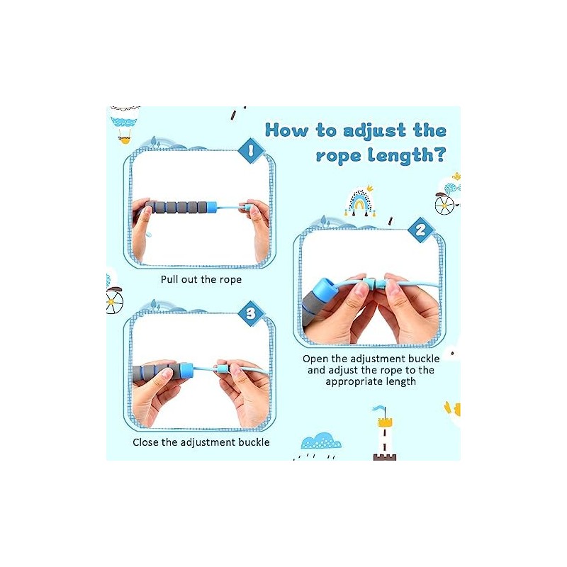 Flintronic - Cuerdas de saltar para niños, paquete de 2