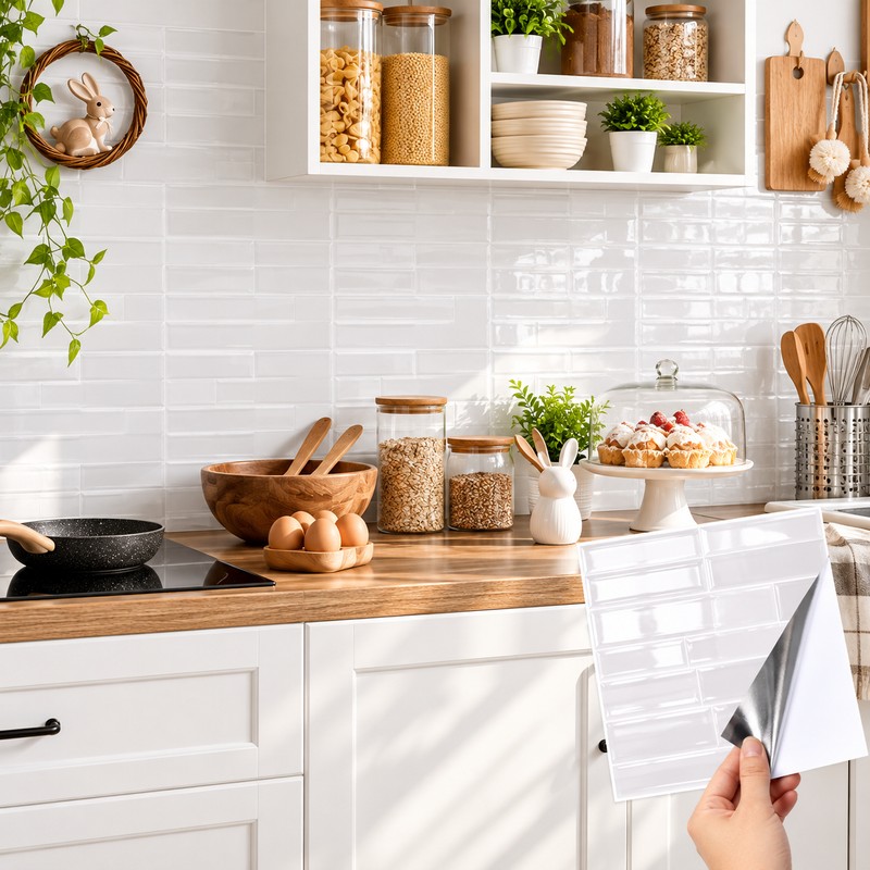 Peel and Stick Backsplash Tiles for Kitchen Walls – Self-Adhesive