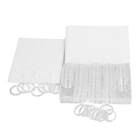 Estuche para Monedas de 100 Uds., Cápsulas para Monedas Transparentes con Sellos de Espuma, 5 Tamaños