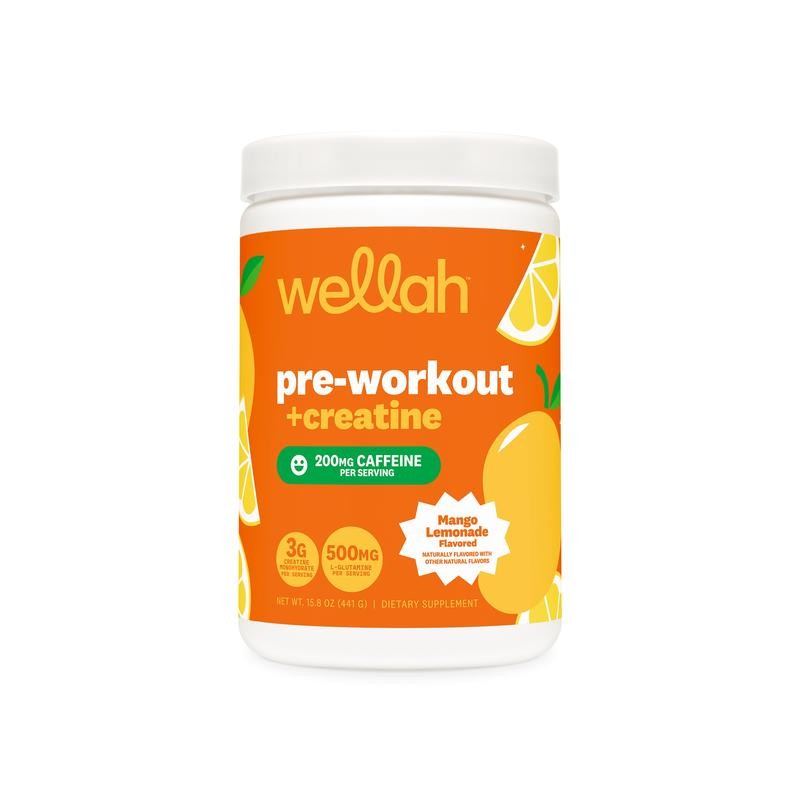 Wellah Pre-Workout with Creatine – 200mg Natural Caffeine, 3g Creatine