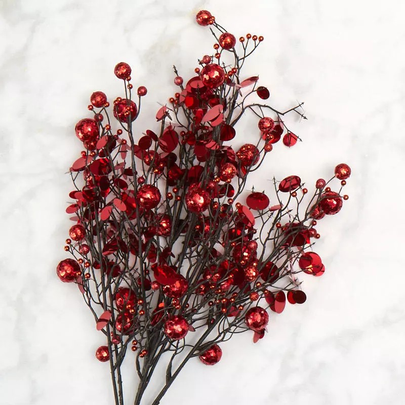 Factory Direct Craft Glitzy Red Glitter Ball and Sequin Accent