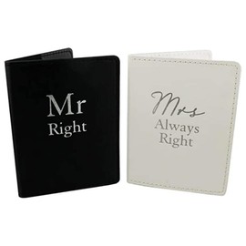 Amore Set 2 Passport Holders - Mr Right & Mrs Always Right