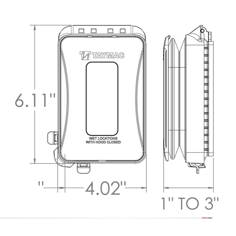 TayMac White 1-Gang Weatherproof In-Use Expandable Electrical Outlet