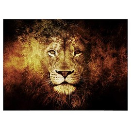 JACCAWS Flame Lion Tapestry Wall Hanging,Lion Wall Art Tapestry Animal Tapestry Wall Hanging,59''x79'' Lion Tapestry for Bedroom Livingroom Home Wall Decor.