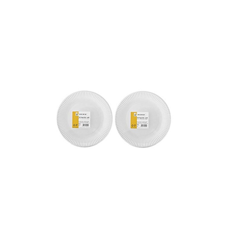 Heku Round Paper Plates made from Fresh Fibre White
