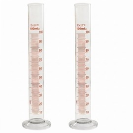 RPS-IND 2-Pack 100ml Graduated Cylinder, Borosilicate Glass
