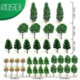 Model Building Trees, 38 Pieces, Architecture Trees 3-13 cm, Diorama Trees, Diorama Model Building Trees, Model Making Accessories, Fairy Garden Accessories, Miniature Fairy Garden Accessories