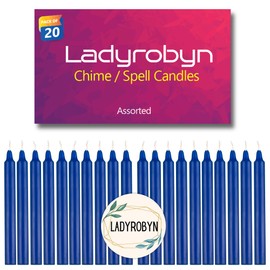 ladyrobyn Set of 20 Candles Chime Candles/Stick Candle/Spell Candle Set of 20 | Spell Candle | Unscented Spell Candles (Dark Blue)