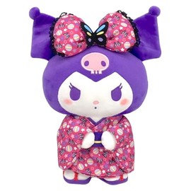 Nakajima Corporation Kuromi Butterfly Kimono Plush Toy M 206183-25 H 36 x W 27 D 15 cm