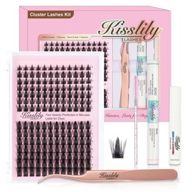 Kisslily Fairy Manga Spikey C Curl Wet Look DIY Lashes Extension Kit and waterproof long lasting lash clusters  8-18 mm| Bond Seal and Remover Eyelash Makeup Eyelashes Cosmetic | Anime Style Eyelashes #TikTokShopBacktoSchool:_Fairy Kit