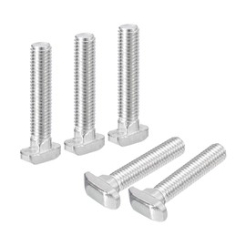 QUARKZMAN Pack of 10 Hammer Head Screws T-slot Bolts, M8 x 45 mm Hammer Head Bolts T-screw Insert Bolts for 4040 Series T-slot Aluminium Extrusion Profile, 304 Stainless Steel, Silver