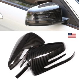 car-attention Carbon Fiber Rearview Mirror Cover Frame Cap For Benz A B C E S CLA GLA CLS GLK